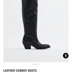 NWT Zara leather boots size 6. Above the knee!